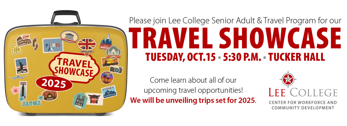 Travel Showcase 5:30 p.m. Tuesday, Oct. 15, Tucker Hall. Learn about travel opportunities for 2025 trips.