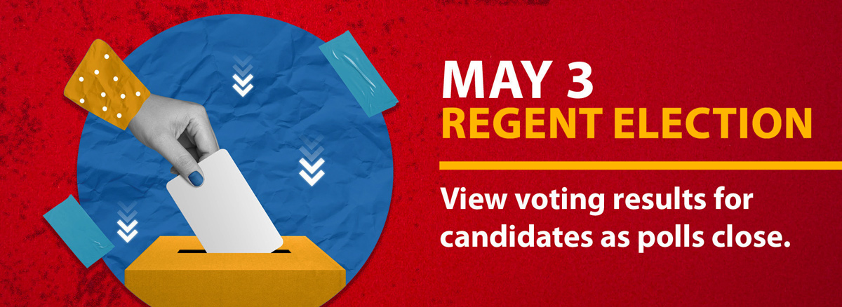 May 3 Regents Election: View voting results for candidates ad polls close.