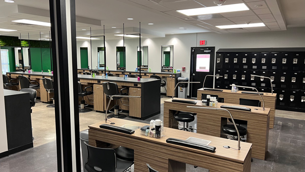 A view of the cosmetology facility