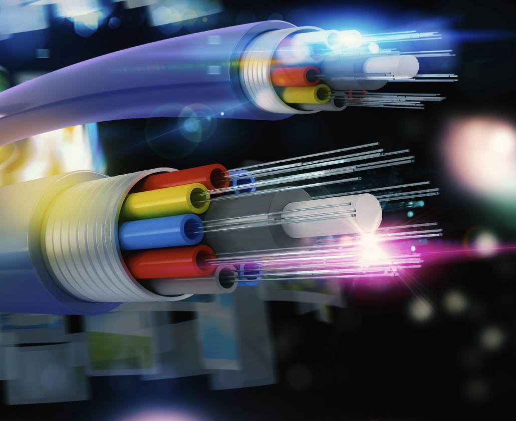 Inside view of fiber optic cable